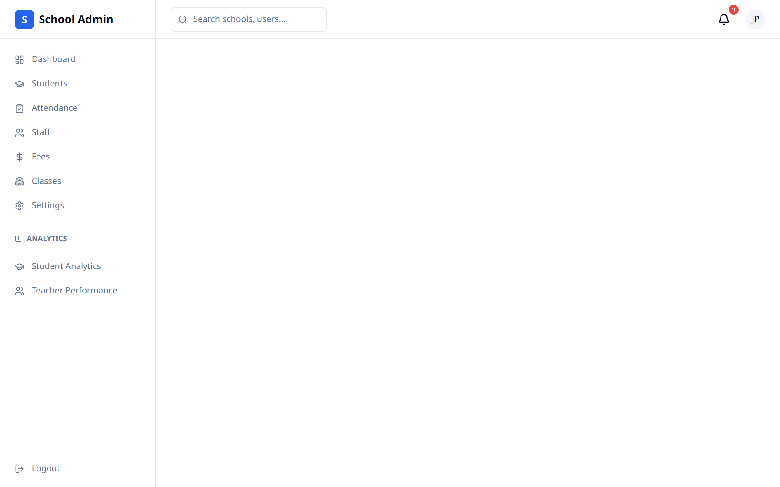 Analytics main page