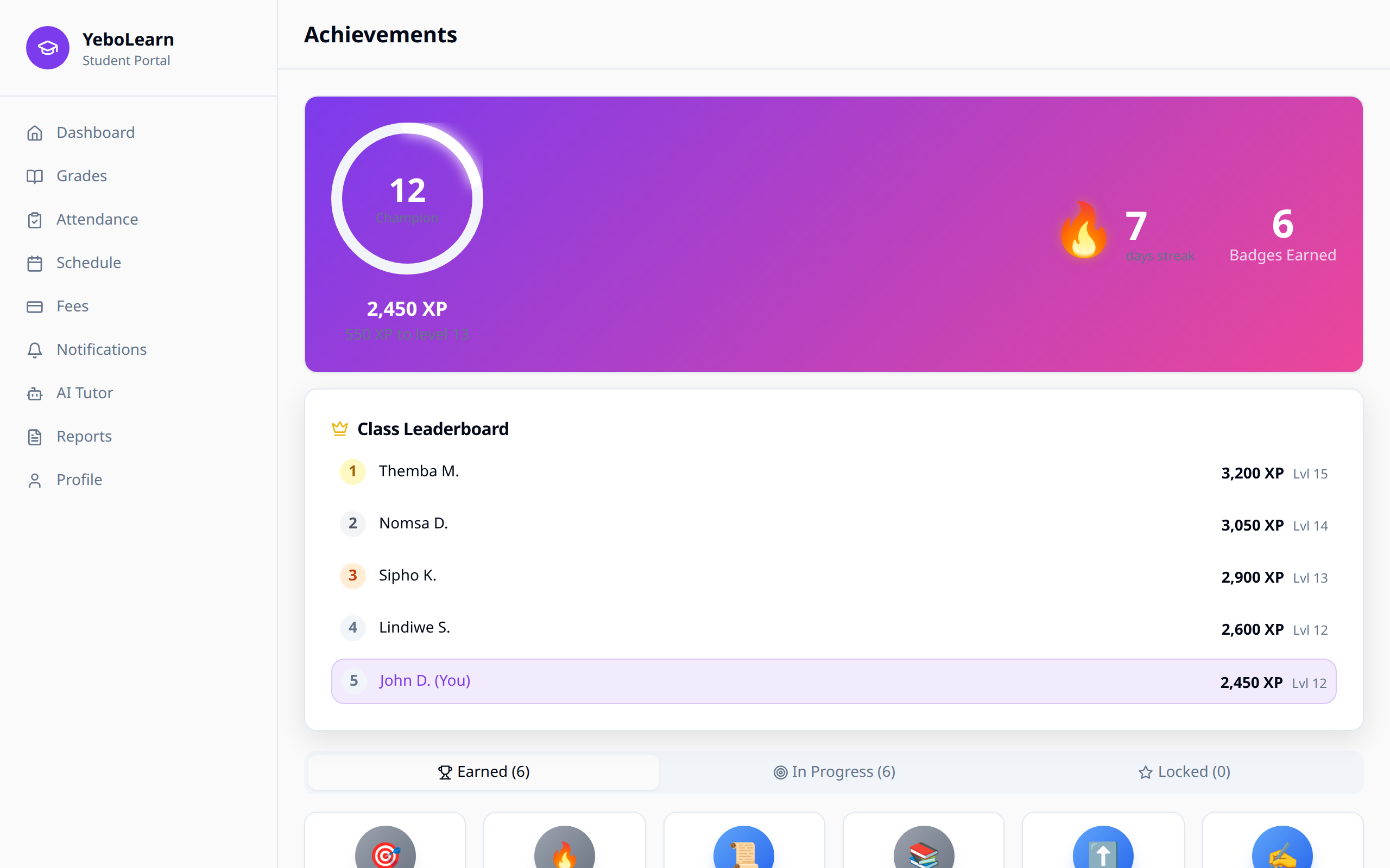 Badges main page